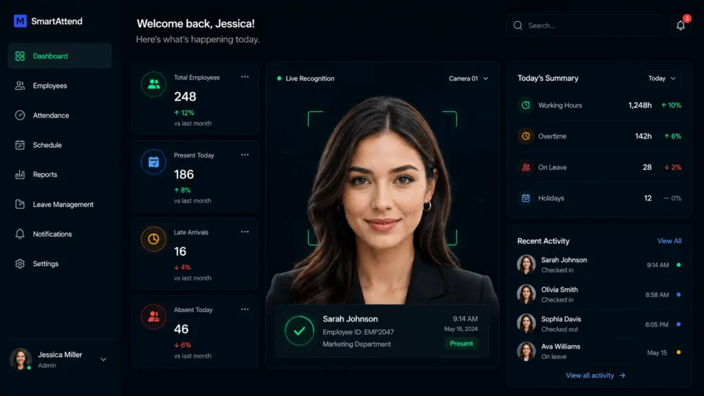 Smart Attendance System Dashboard