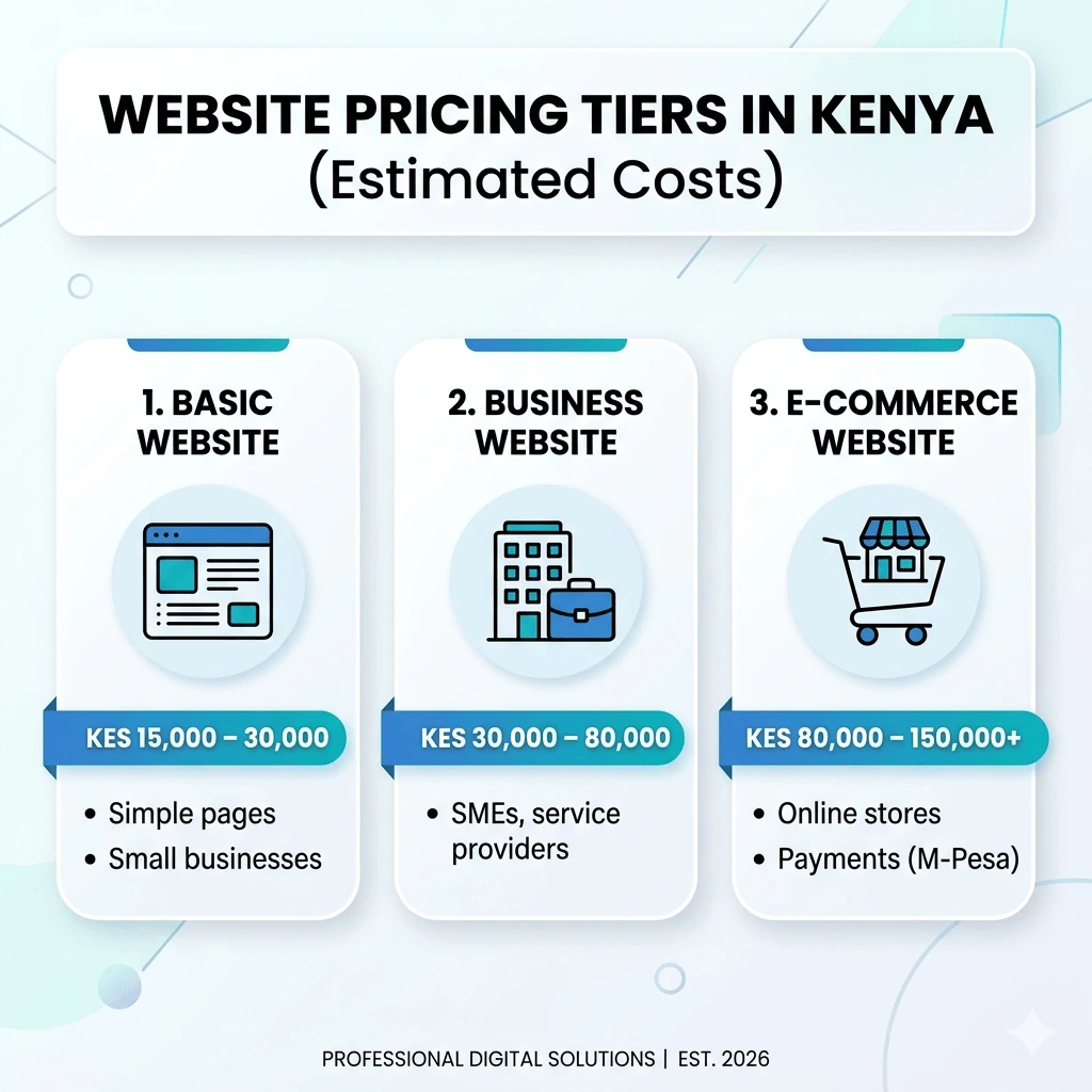 website pricing tiers Kenya