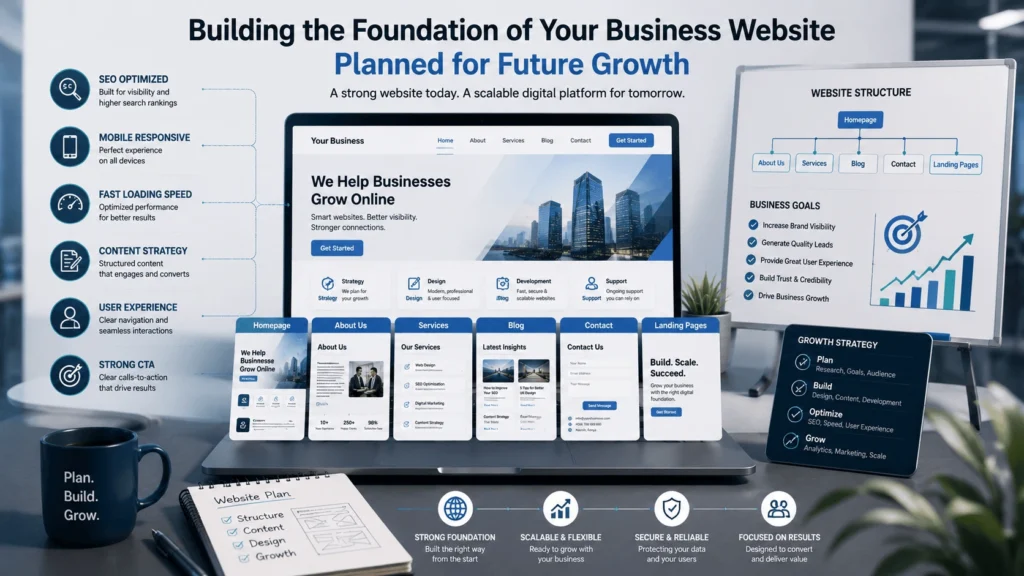 Digital platform website foundation for online business growth
