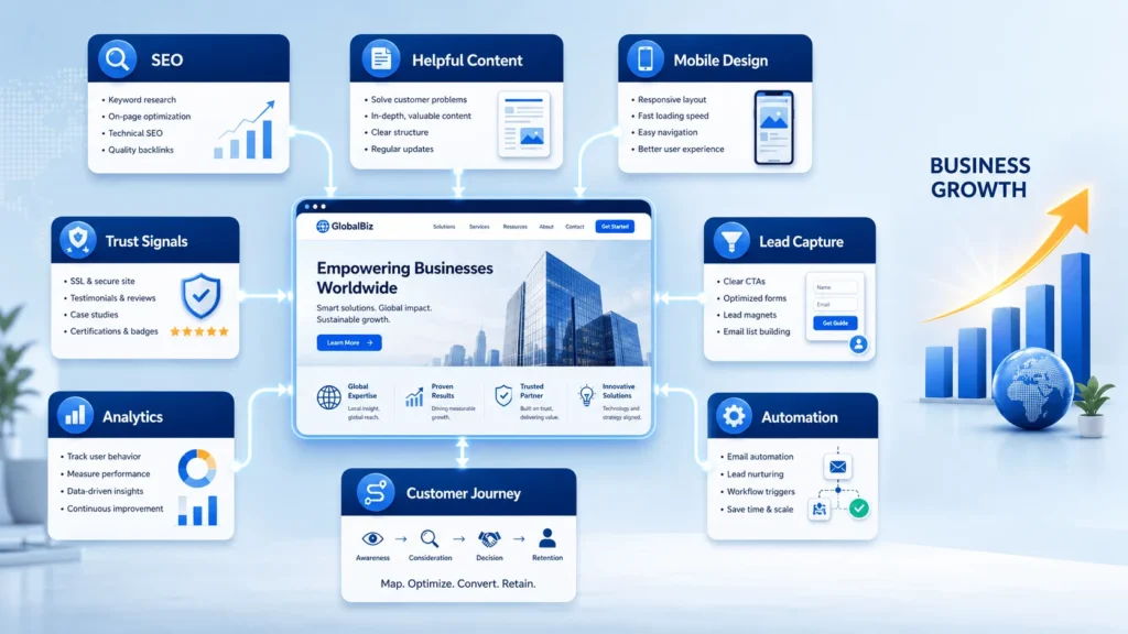 Complete business website strategy system