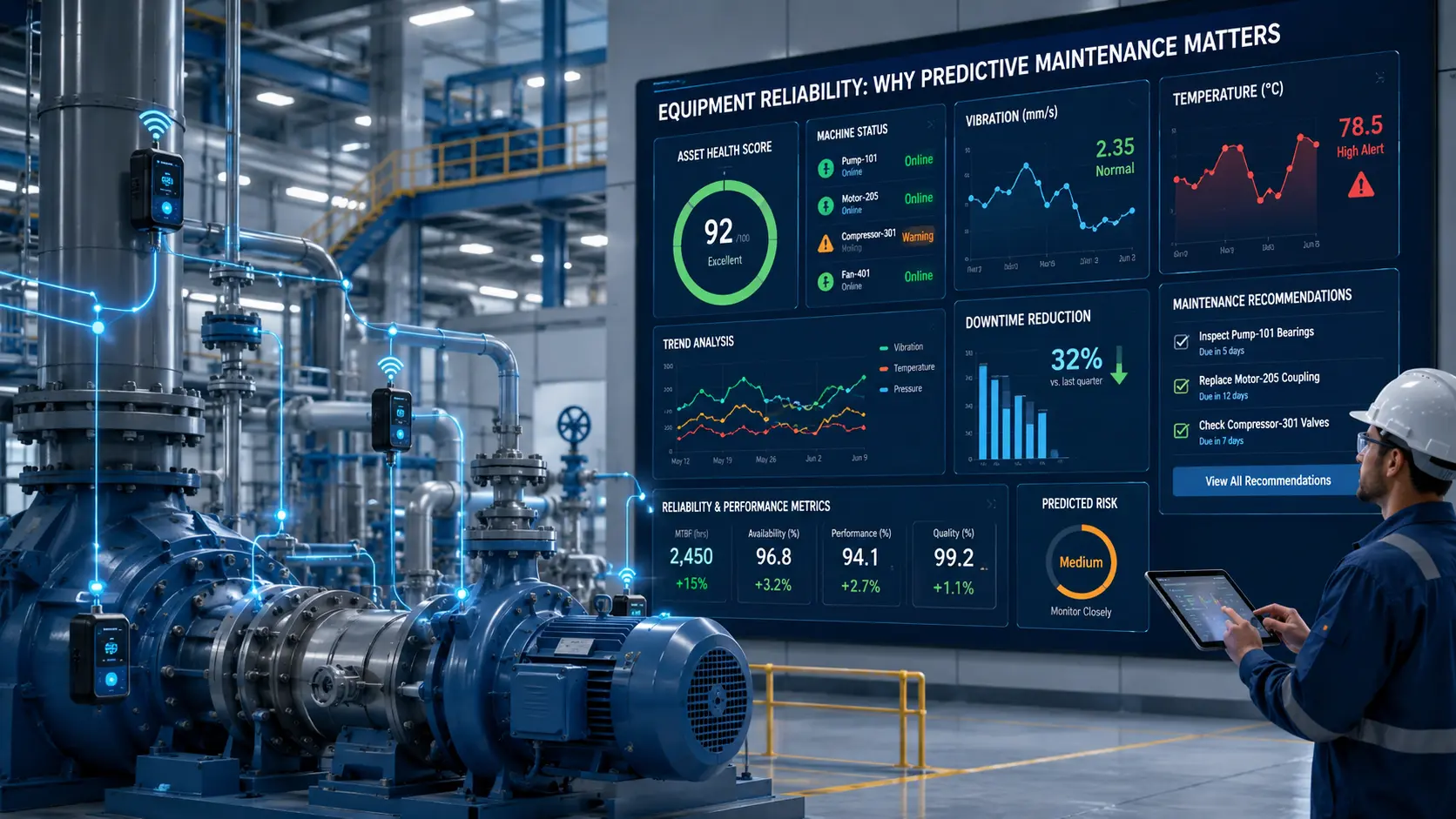 Equipment reliability improved through predictive maintenance