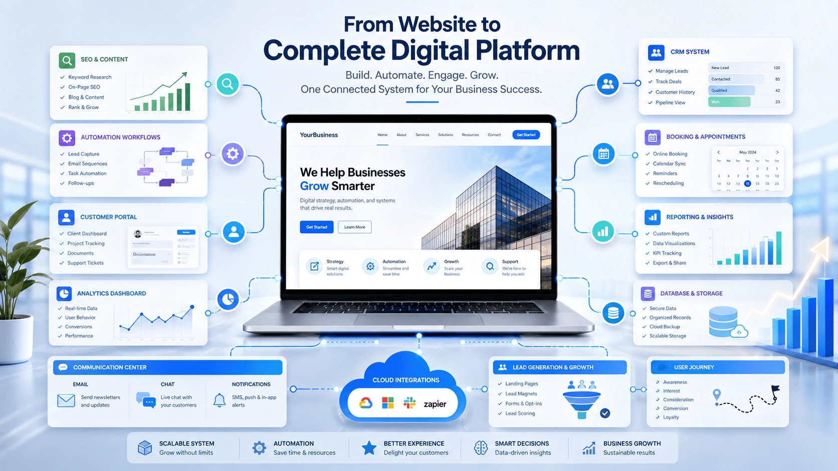 Digital platform strategy for scaling a business online