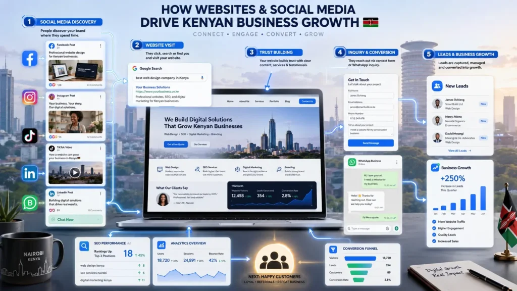 Website and social media working together for Kenyan business growth