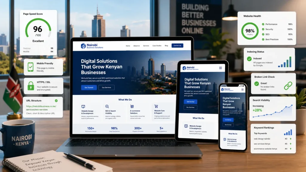 Technical SEO and website performance for Kenyan business websites