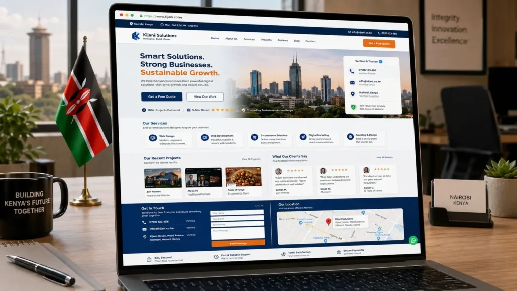 Professional website building trust for Kenyan businesses