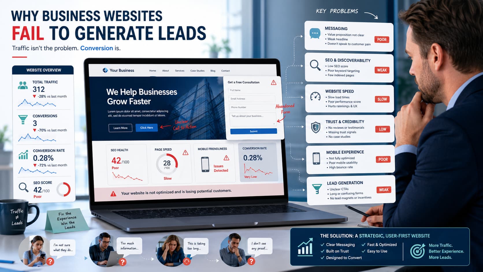 Why business websites fail to generate leads online